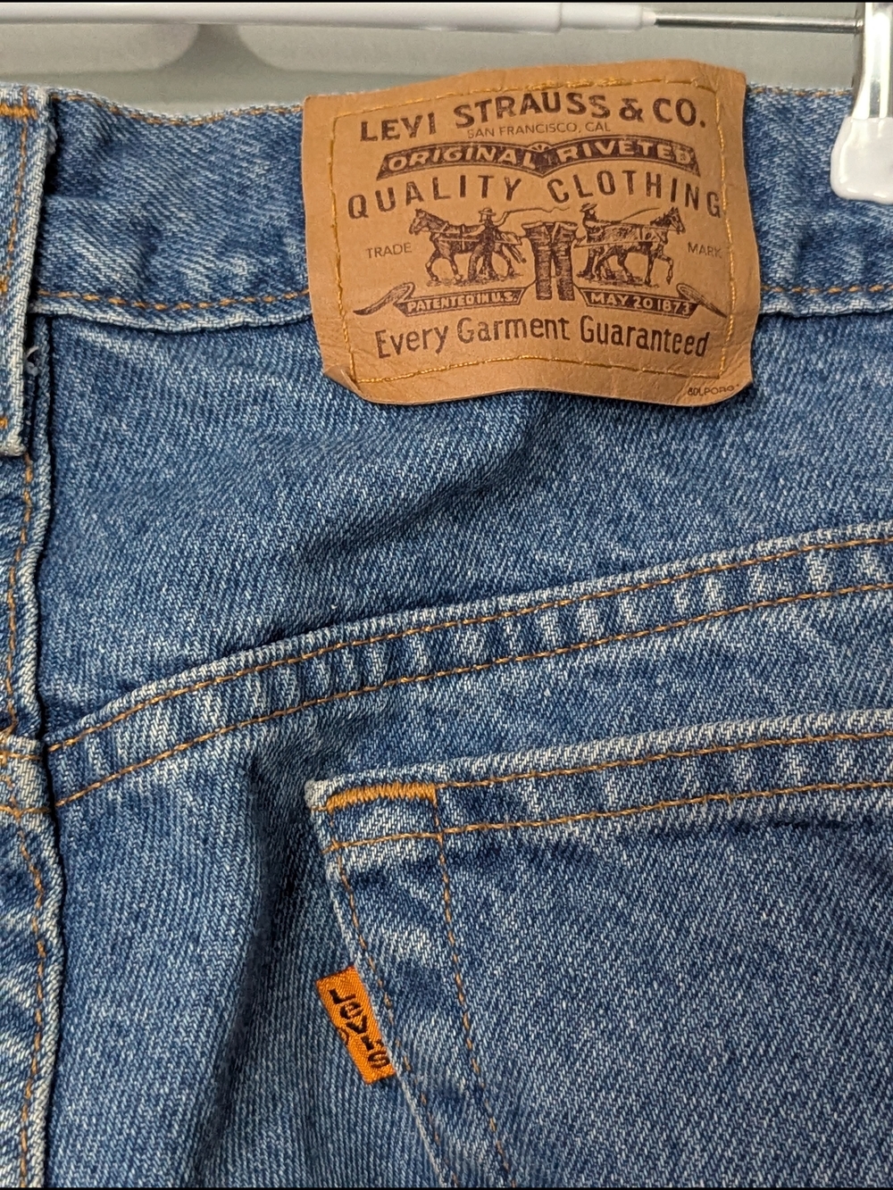 Levi's 506 Late 90s‎ Orange Tag Classic Straight Leg Men's Light Wash Blue Jeans - Picture 4 of 8
